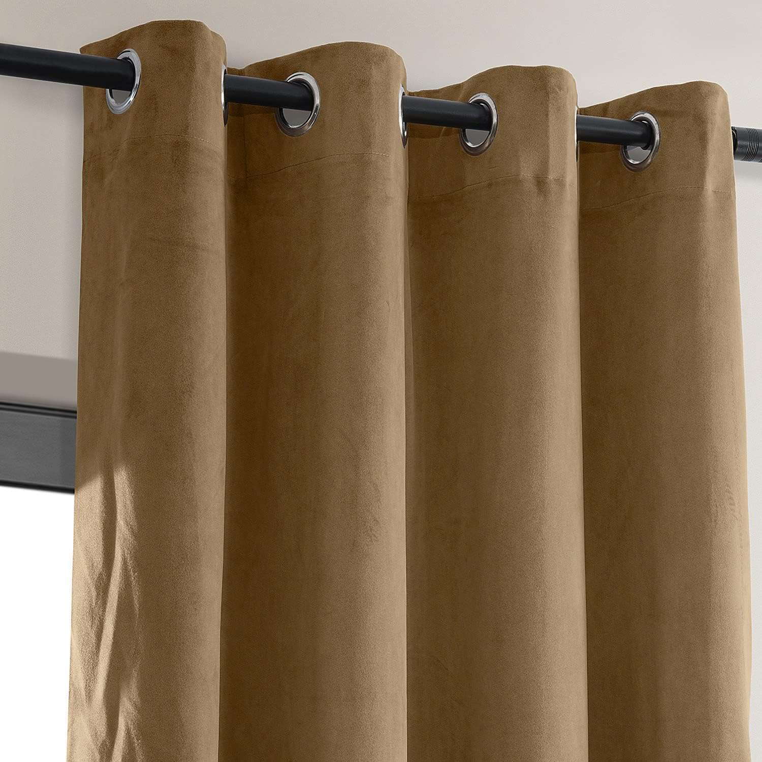 HPD Half Price Drapes Signature Grommet Blackout Velvet Curtains 50 x 96, Amber Gold L2171