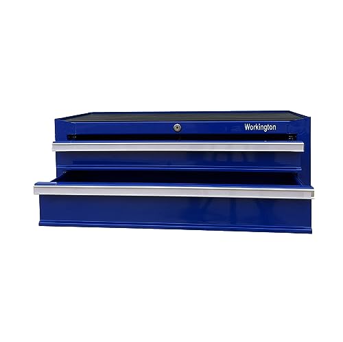 Industrial 2 Drawers Portable Metal Tool Box 26" Blue V6365