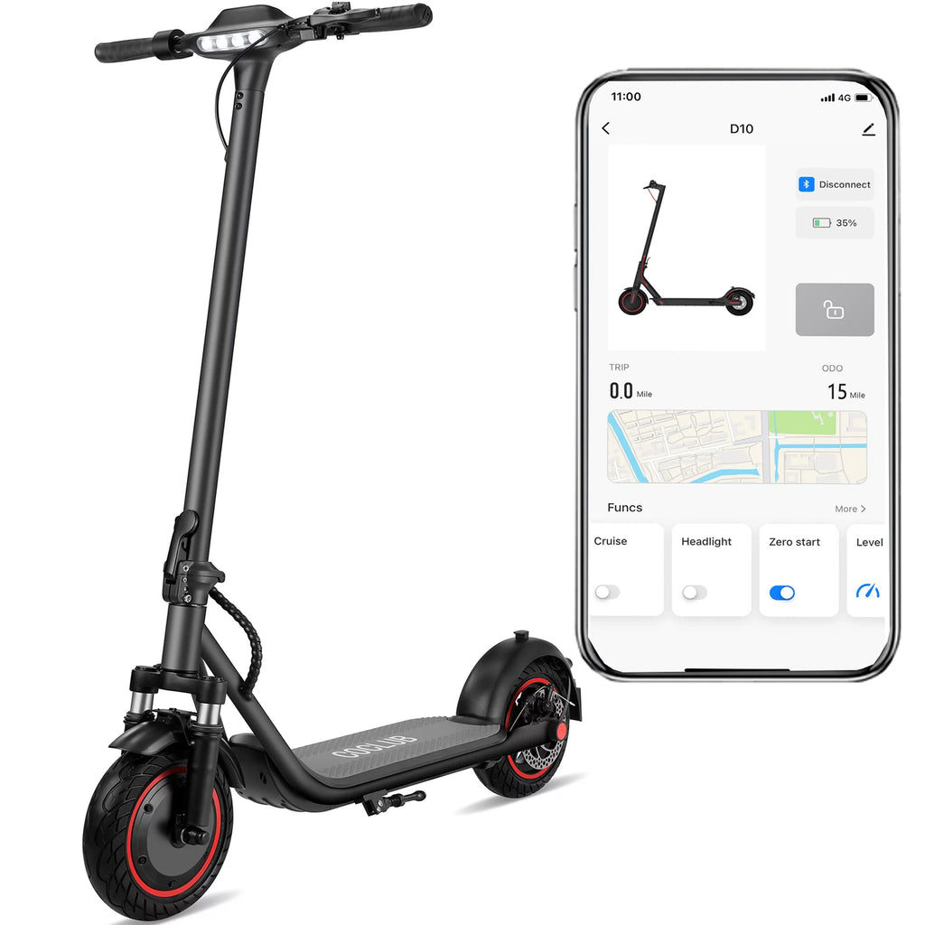 Adults Electric Scooter, 500W Motor up to 15 MPH,15 Miles Long-Range, 10" Solid Tires, Dual Braking Safety System, Folding Electric Scooter for Adults and Teens, Electric Transportation for Commuter