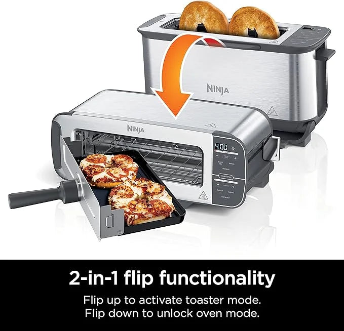 Ninja Foodi 2-in-1 Compact Toaster Oven ST101 Stainless Steel Z527542
