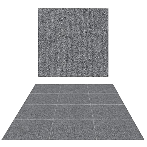 12Pcs Self Adhesive Carpet Tiles 12" x 12" Non-Slip Peel and Stick D8668
