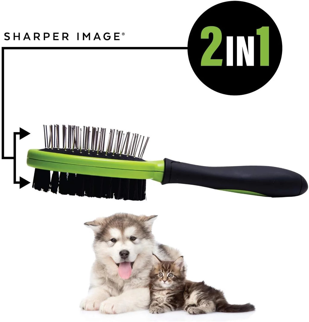 Sharper Image 2-Sided Pet Grooming Brush for Dogs & Cats X7249