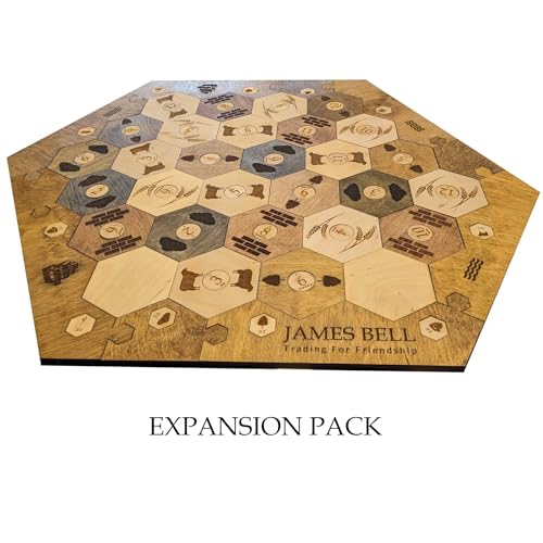 Custom Wood Settler Game Board - 2-4 Players, Ebony Frame, Compatible with Catan X39891