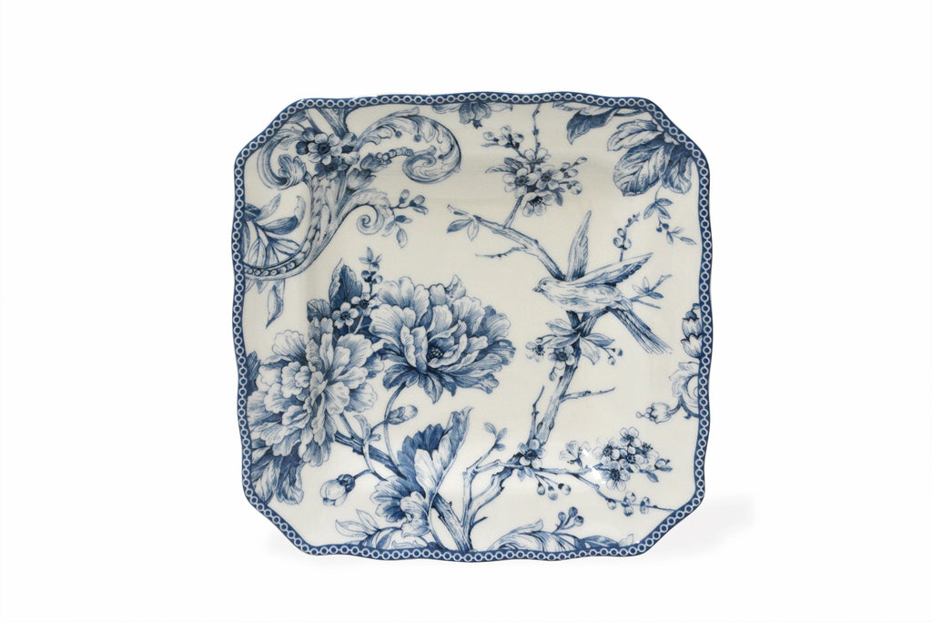 Adelaide Square Porcelain Dinnerware Set, 16-Piece, Blue Toile L8505