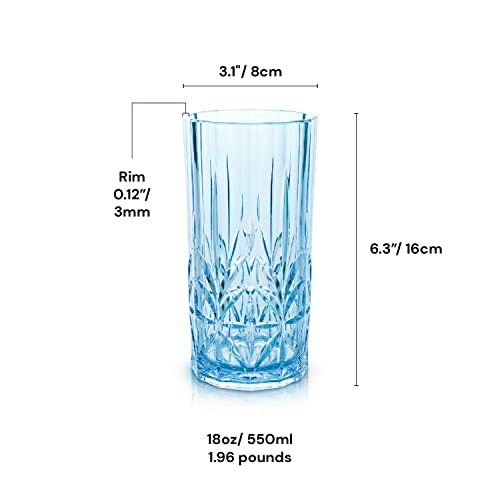 BELLAFORTE Shatterproof Tritan Tall Tumbler 18oz, Set of 4, Pink R63739