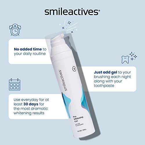 Smileactives Teeth Whitening Kit with Hydrogen Peroxide, Vanilla Mint Whitener Pen, 90 Day Kit S8914