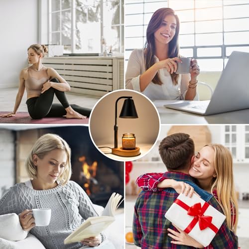 Electric Candle Warmer Lamp with Timer, Dimmable, Adjustable Height, White R498935