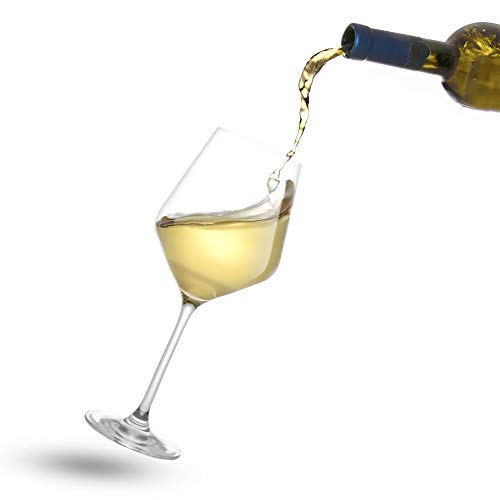 JoyJolt Layla White Wine Glasses, Set of 4, 13.5 oz, Clear I3892