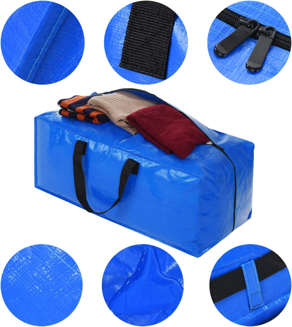 Acnusik 6 Pack Heavy Duty Extra Large Moving Bags with Zippers for Clothing Storage A92121