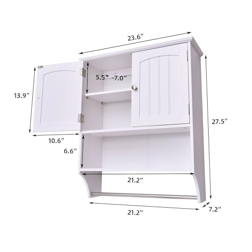 Bathroom Wall Cabinet with Towel Bar Over The Toilet Storage S104704