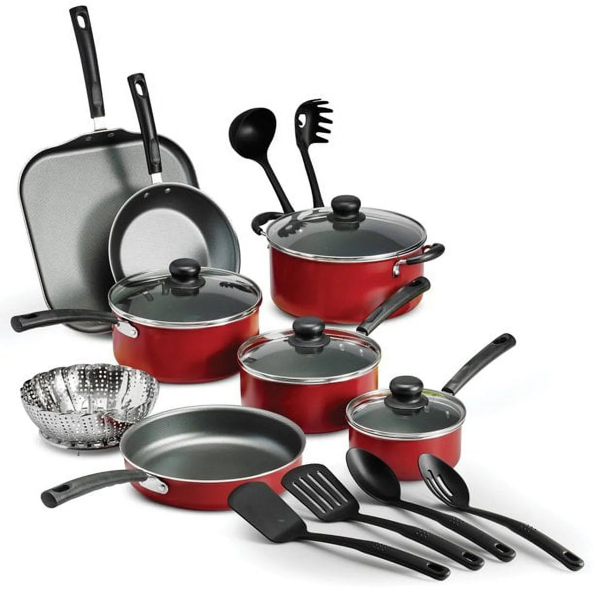Tramontina Primaware 18 Pieces Non-stick Cookware Set, Red