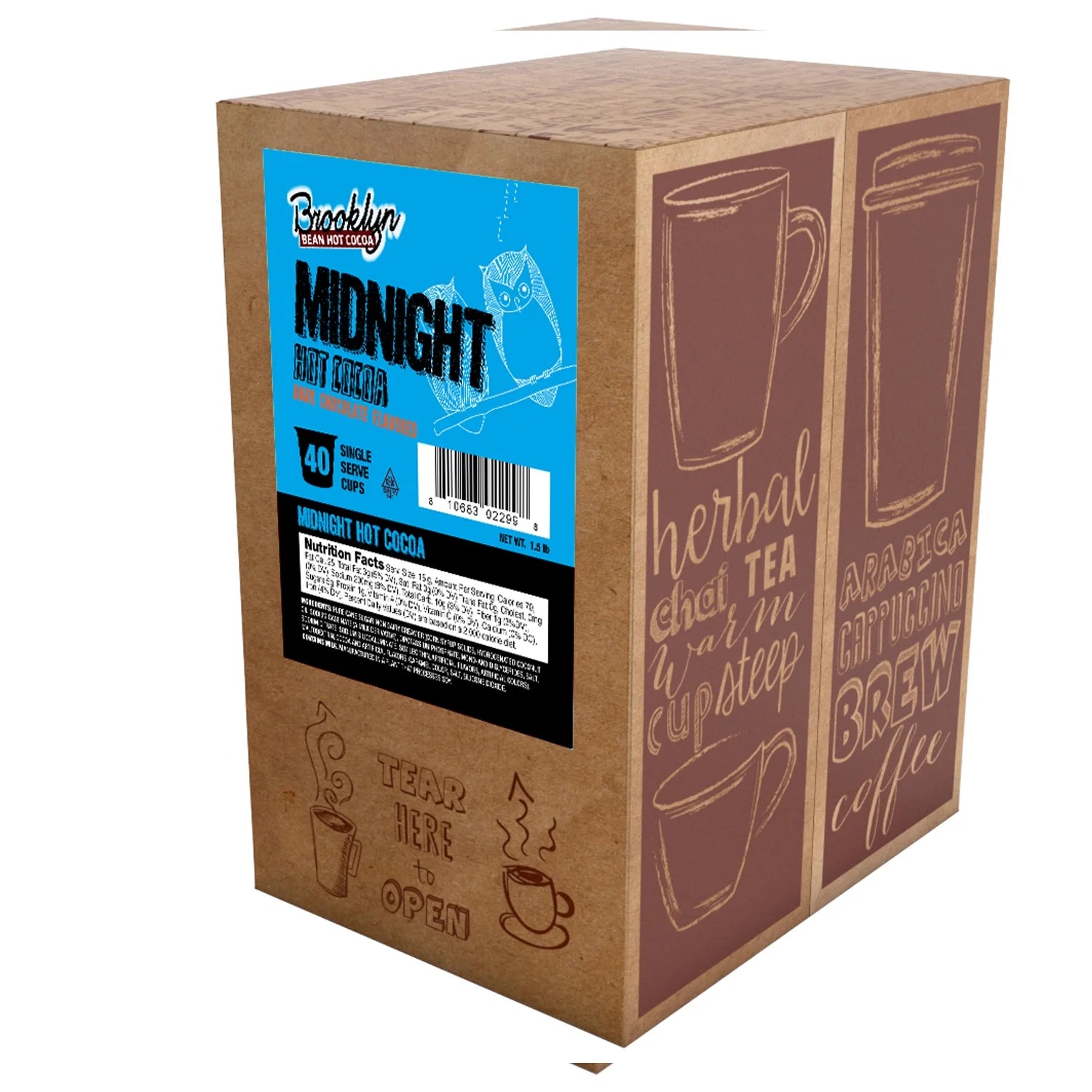 Brooklyn Beans Midnight Dark Chocolate Hot Cocoa Pods, 40 ct J4094