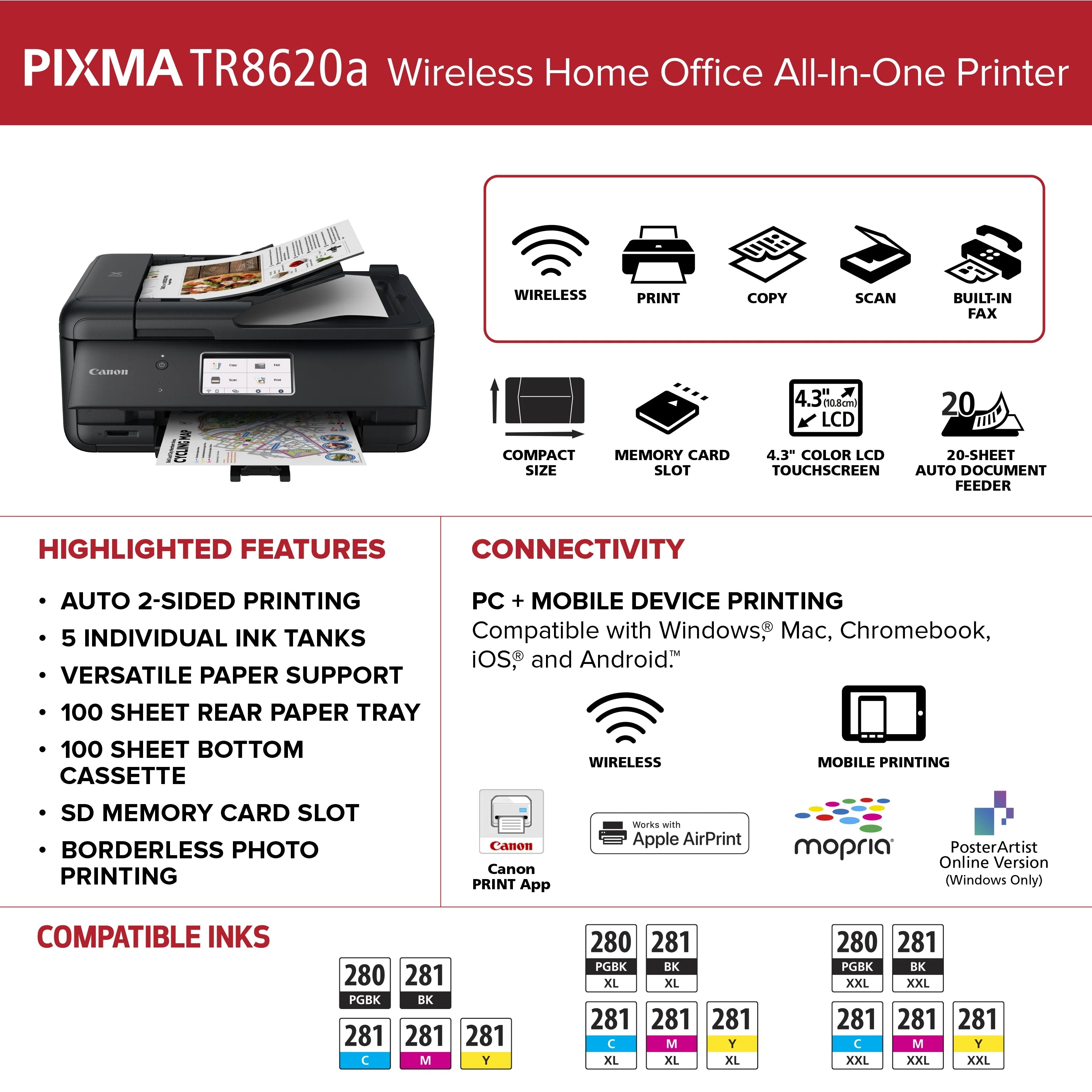 PIXMA TR8620a Wireless Inkjet All-In-One Printer J468421