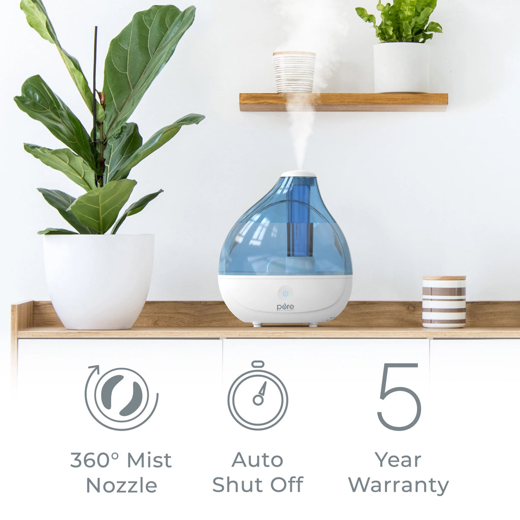 Pure Enrichment MistAire Ultrasonic Cool Mist Humidifier, 360° Rotation Nozzle, Auto Shut-Off T97272