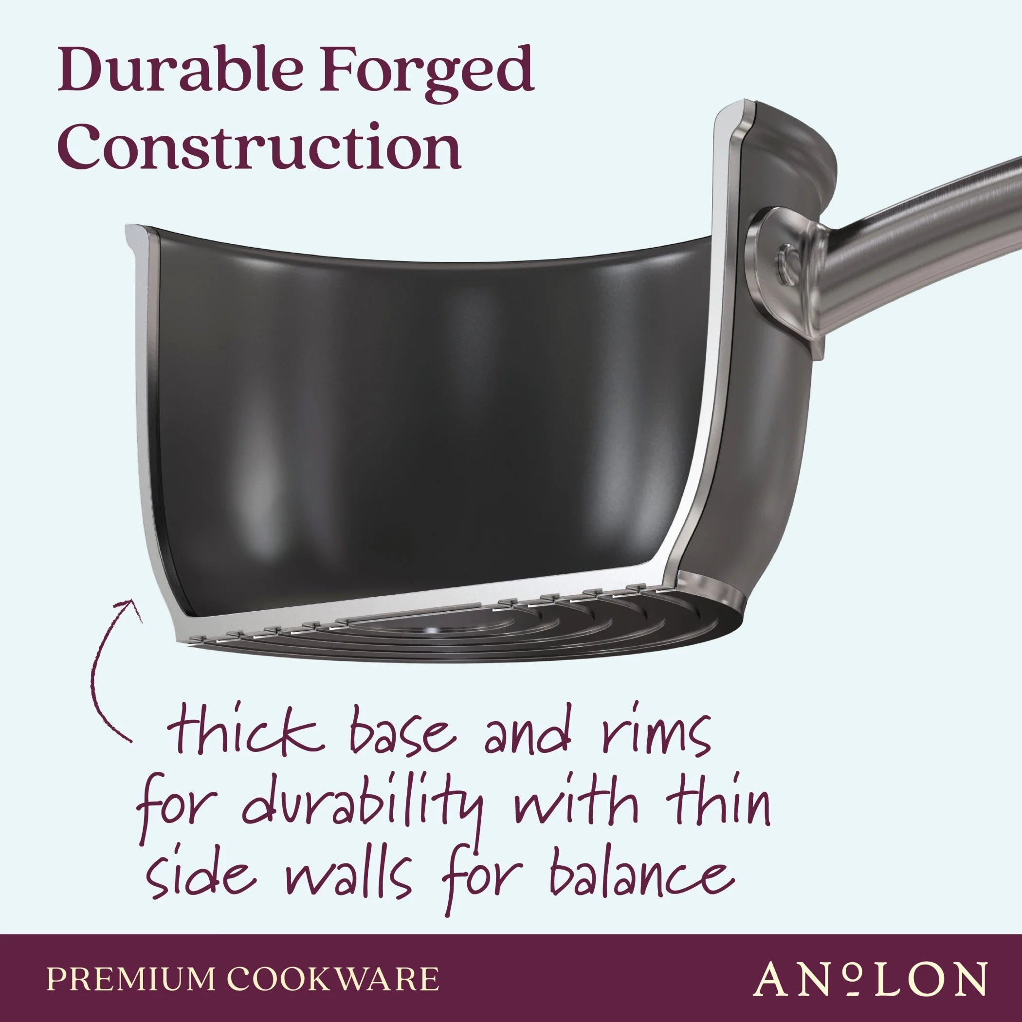 Anolon Accolade Forged Hard-Anodized Nonstick Wok with Lid, 13.5-Inch D69168