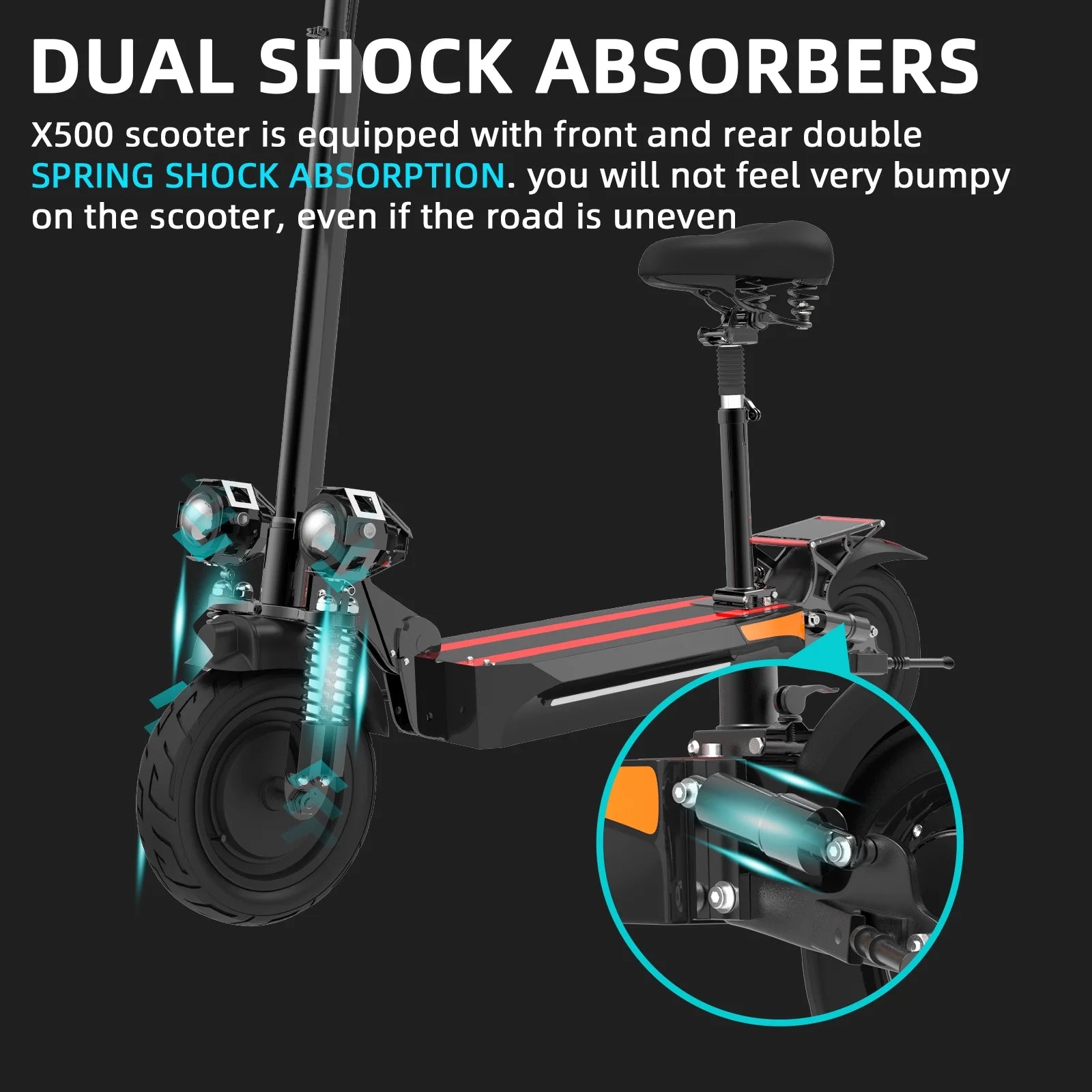 AJOOSOS X500 Electric Scooter with Seat for Adults M704409