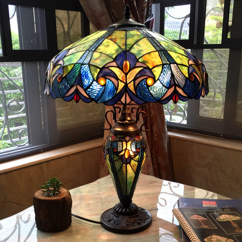 RADIANCE Goods Tiffany-Style 3 Light Victorian Table Lamp E9548