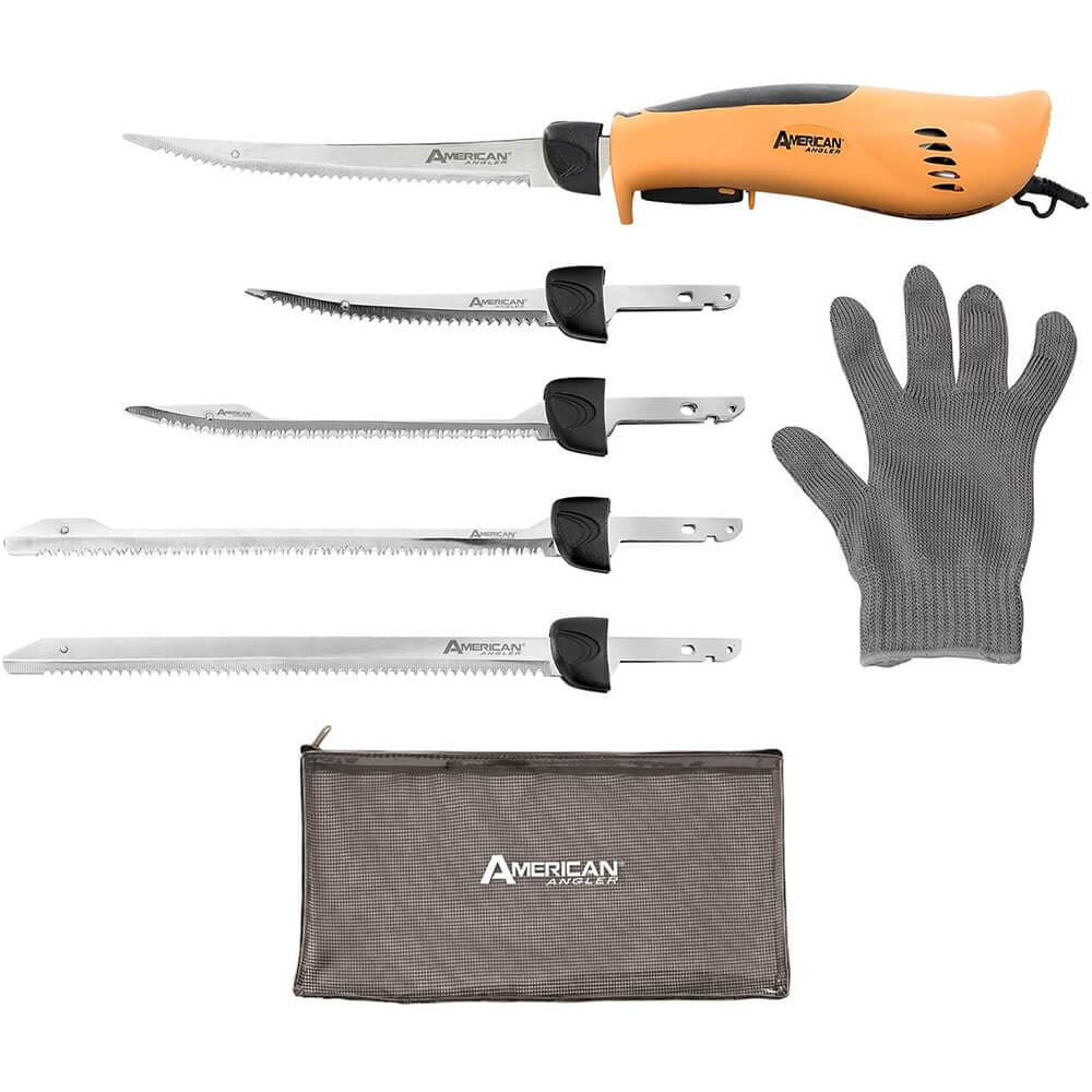 American Angler Pro Electric Fillet Knife with Glove and 5 Blades AMA32352