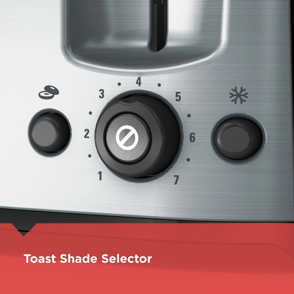 BLACK+DECKER 4-Slice Toaster with Extra-Wide Slots, Black/Silver I58019