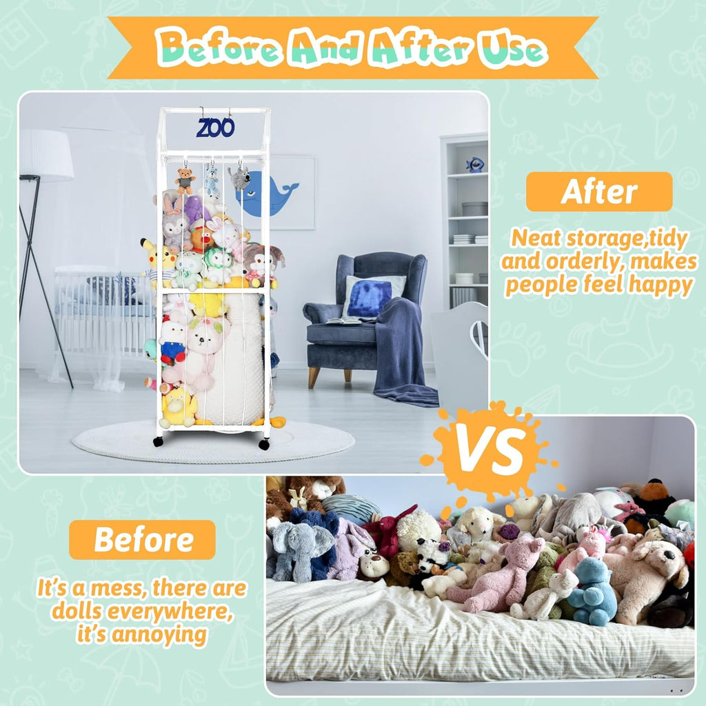 Stuffed Animal Storage Zoo Holder with Elastic Band and Net E5028