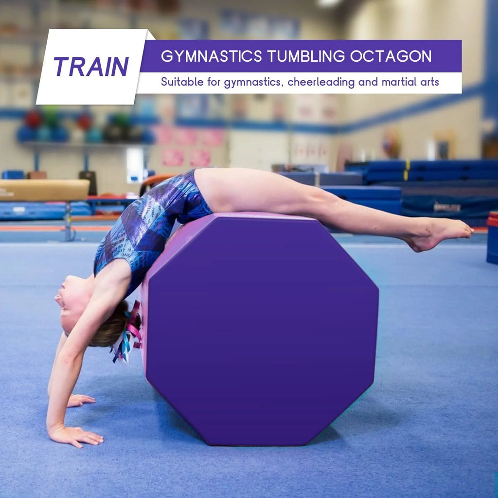 YRLLENSDAN Gymnastics Octagon Tumbler Mat 24.4" x 25.6" Back Handspring Trainer, Pink G38105