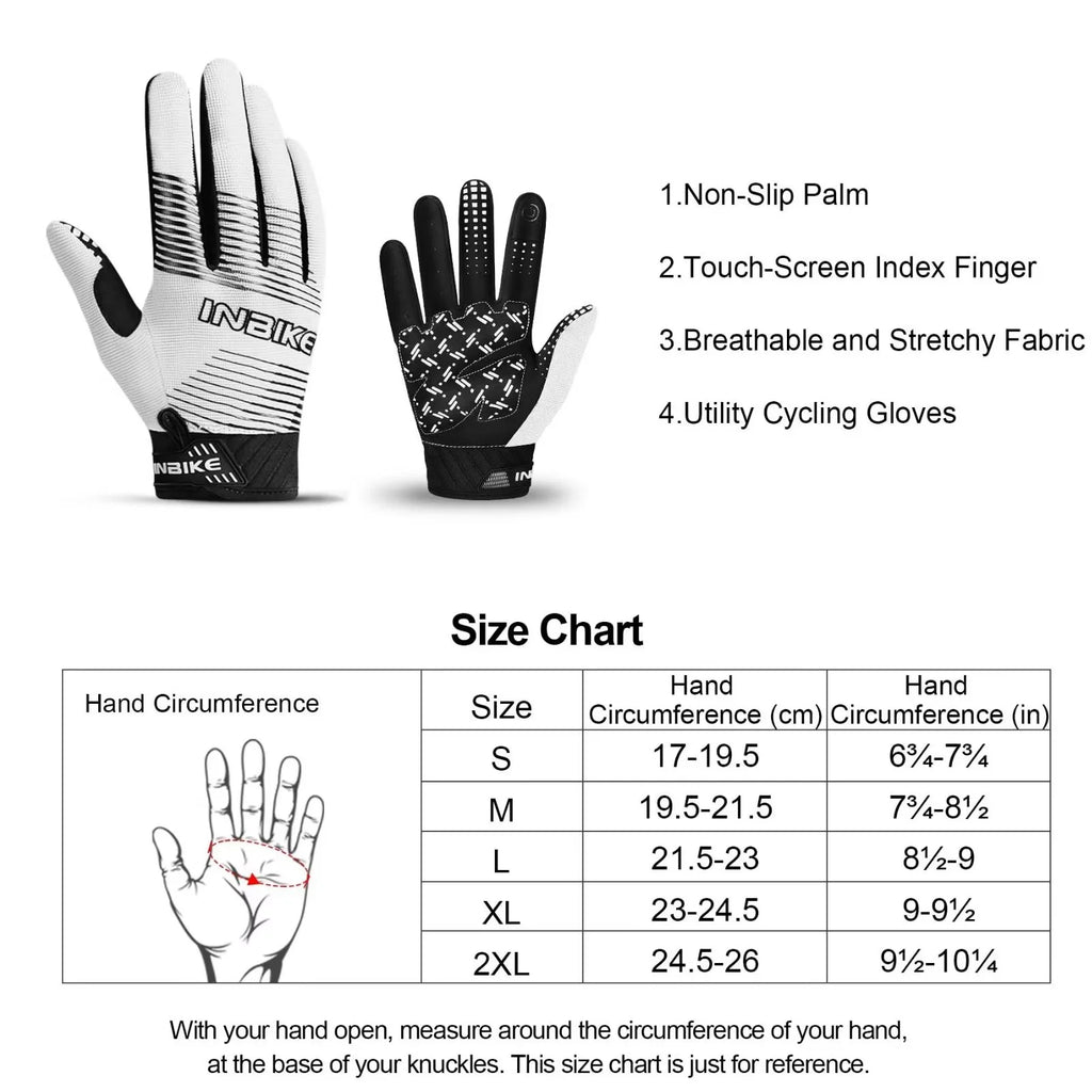 INBIKE Cycling Gloves Road Bike MTB Lightweight Touchscreen Non-Slip Palm Pad J7512