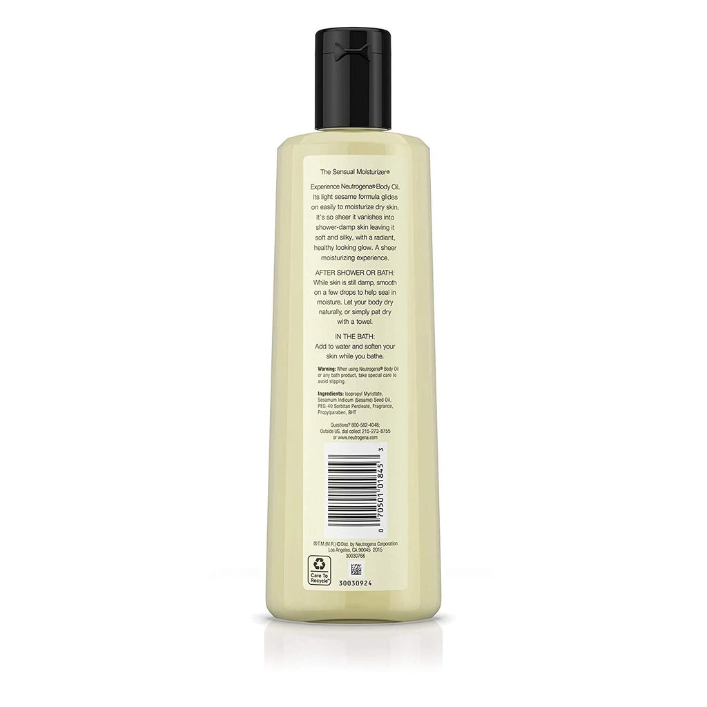 Neutrogena Lightweight Body Oil for Dry Skin, Sheer Sesame Formula, 16 fl. oz U791