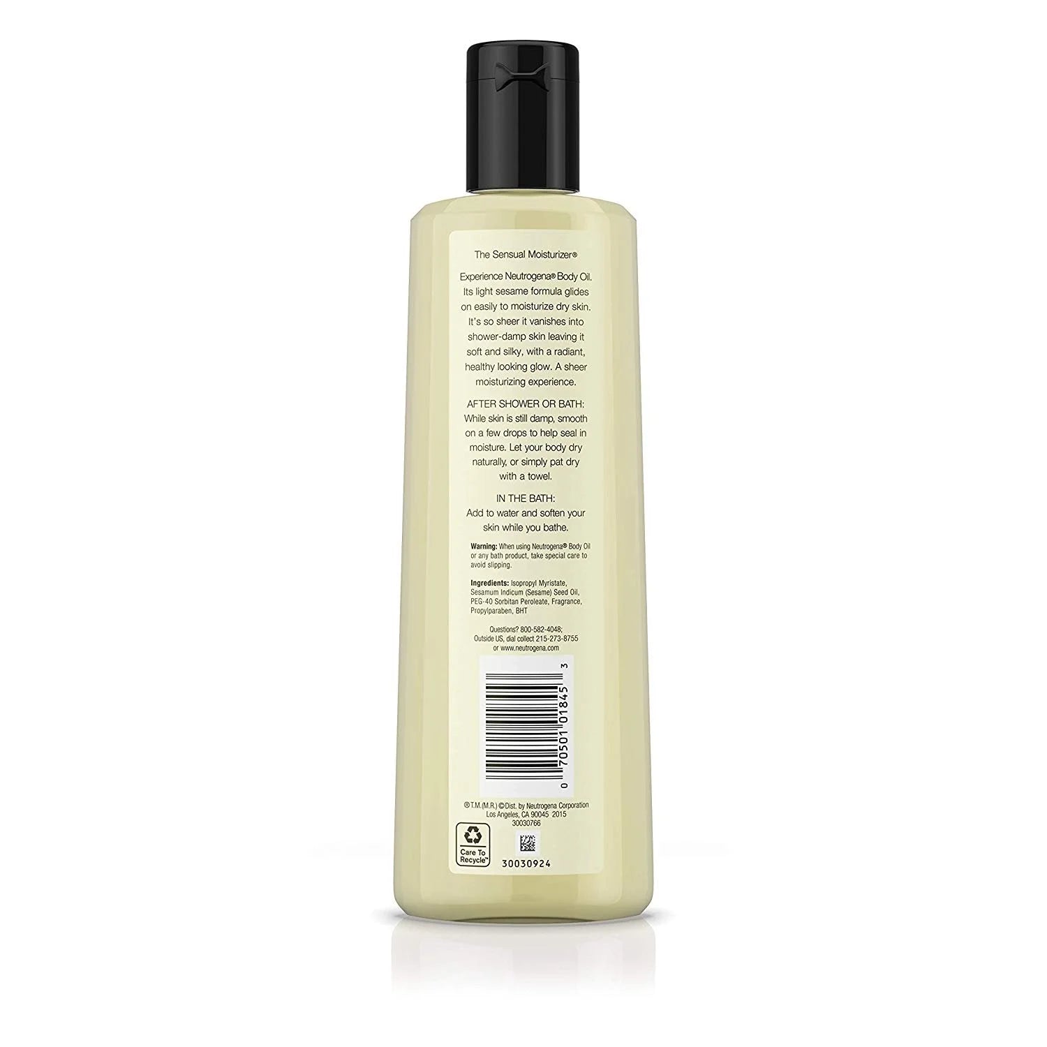 Neutrogena Lightweight Body Oil for Dry Skin, Sheer Sesame Formula, 16 fl. oz U791