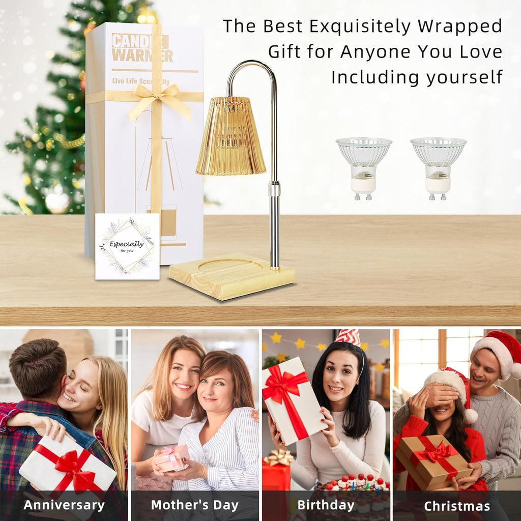 CHENBEN Candle Warmer Lamp, Dimmable with Timer, Champagne Gold B54363