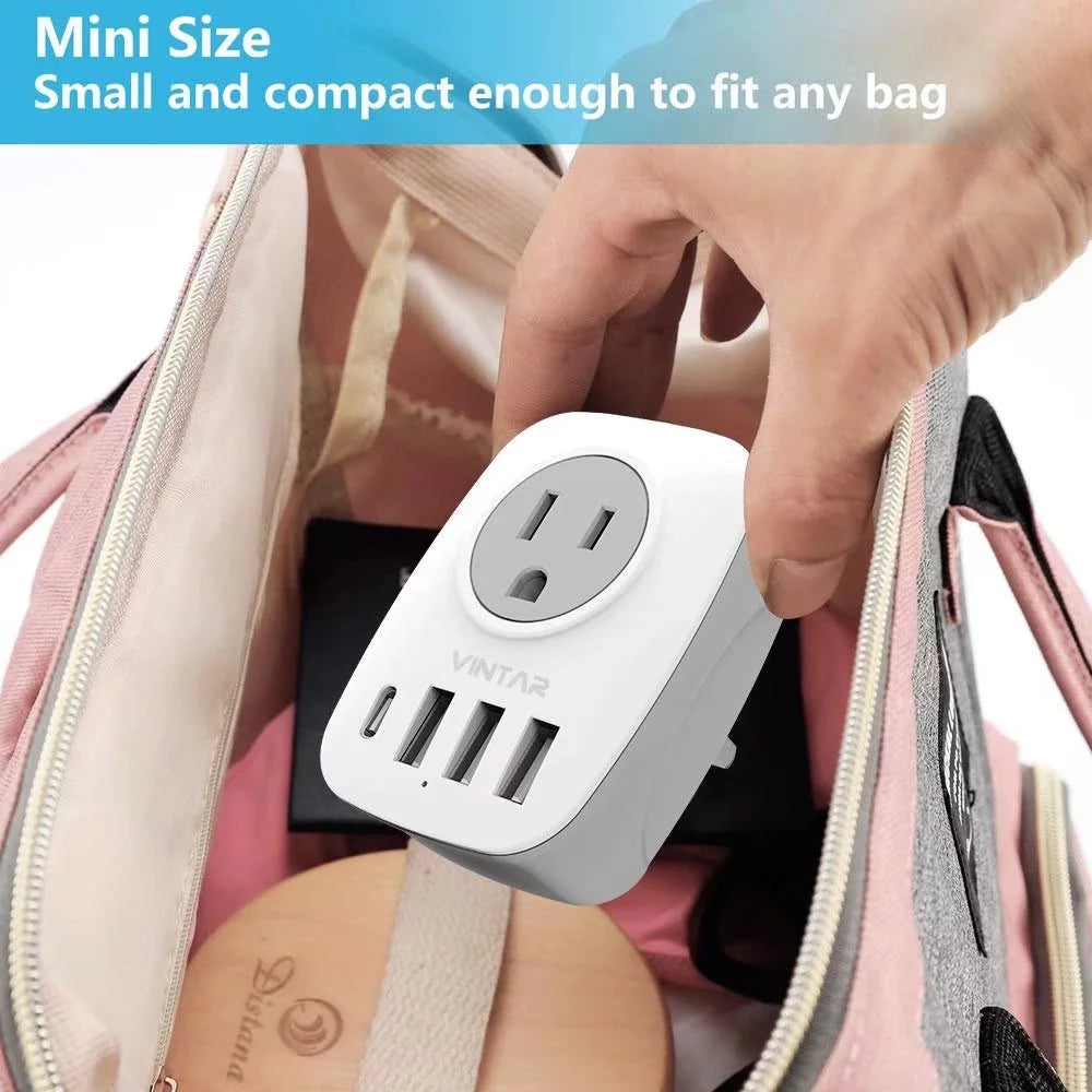 VINTAR Travel Adapter US to UK, Type G Plug, 4 USB Ports, 2 Pack C363257