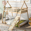 Twin House Loft Bed with Removable Storage Shelves, Wooden House Roof Frame with Under Bed Shelving Storage Unit, Guardrails and Ladder, 82" H House Loft Bed Frame for Kids Teens (Gray * 139)