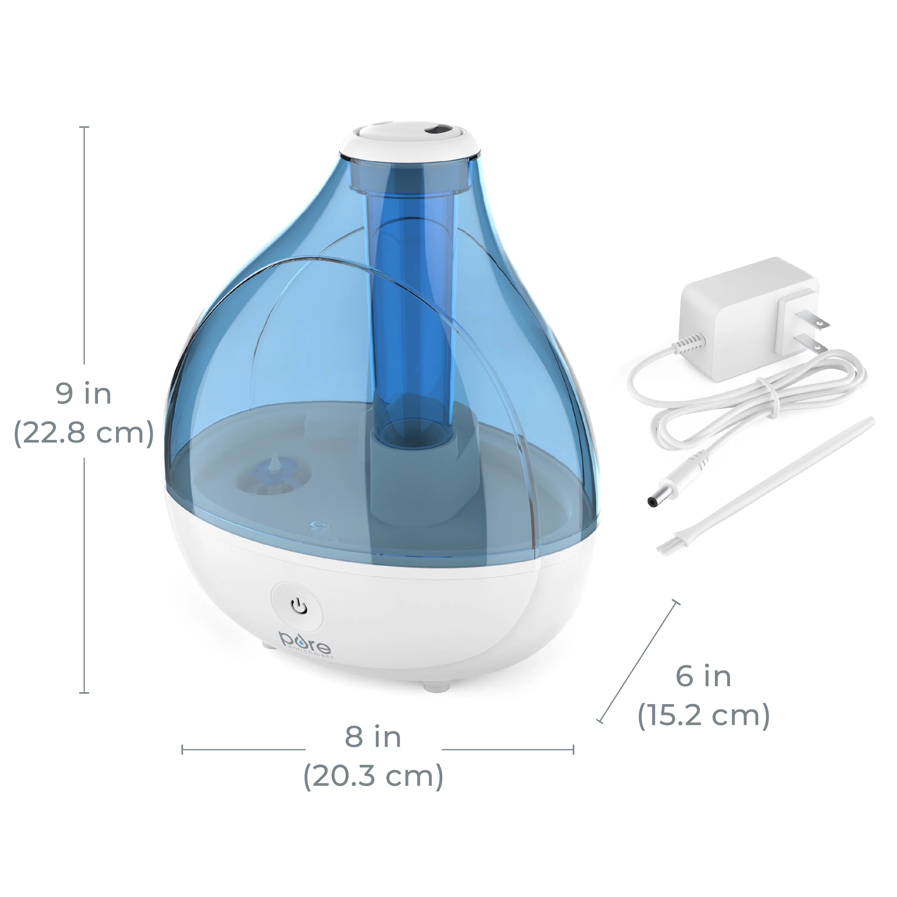 Pure Enrichment MistAire Ultrasonic Cool Mist Humidifier, 360° Rotation Nozzle, Auto Shut-Off T97272