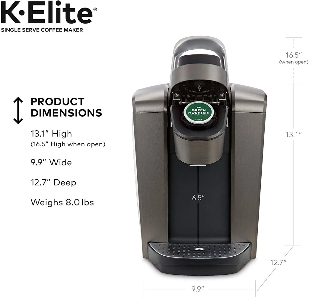 Keurig K-Elite Coffee Maker, Single Serve K-Cup Pod Brewer, Brushed Slate P546