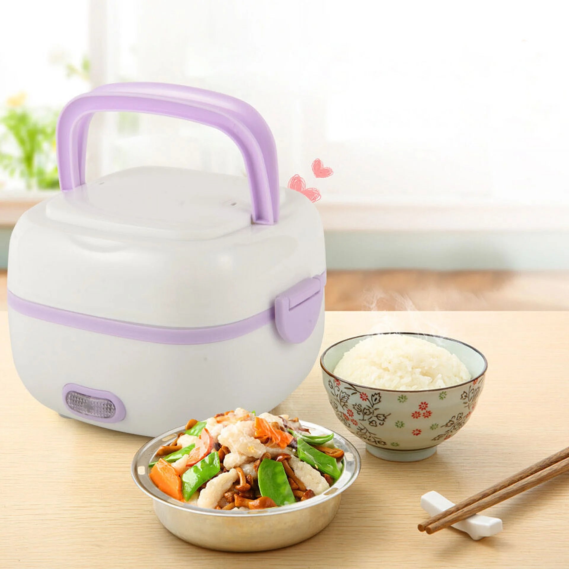 Stainless Steel Electric Lunch Box Mini Rice Cooker 1L E711
