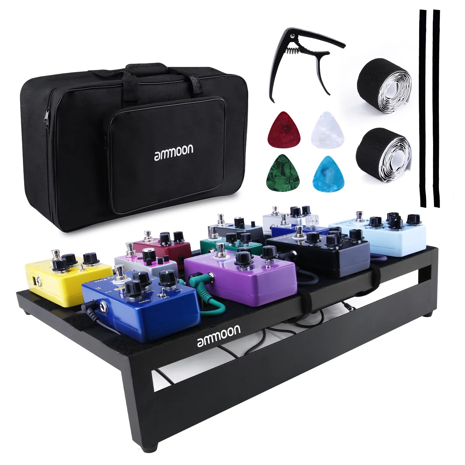 Ammoon Large Guitar Effect Pedal Board Aluminum Alloy with Carry Bag C4022