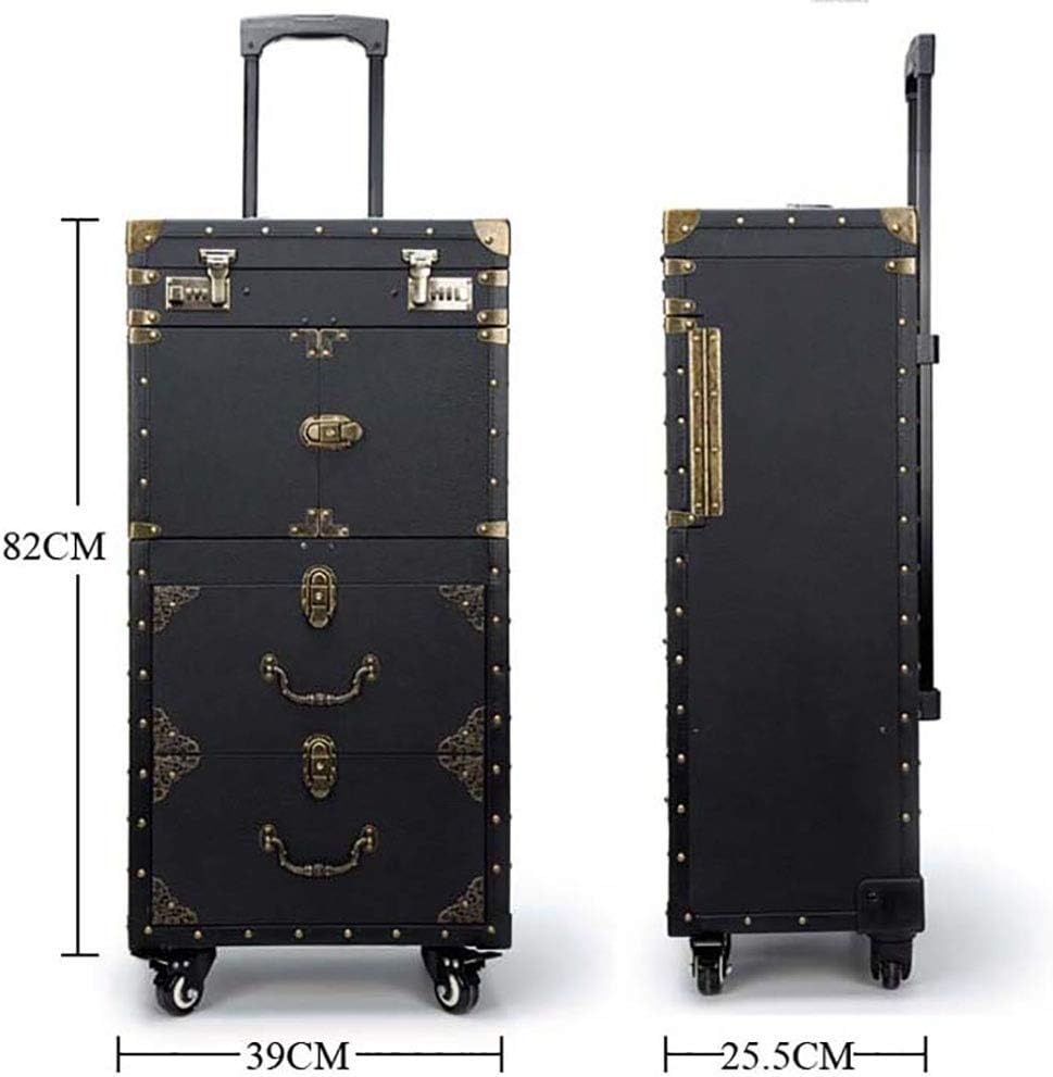 Rolling Lockable Makeup Train Case with Hair Dryer Holder Z5299
