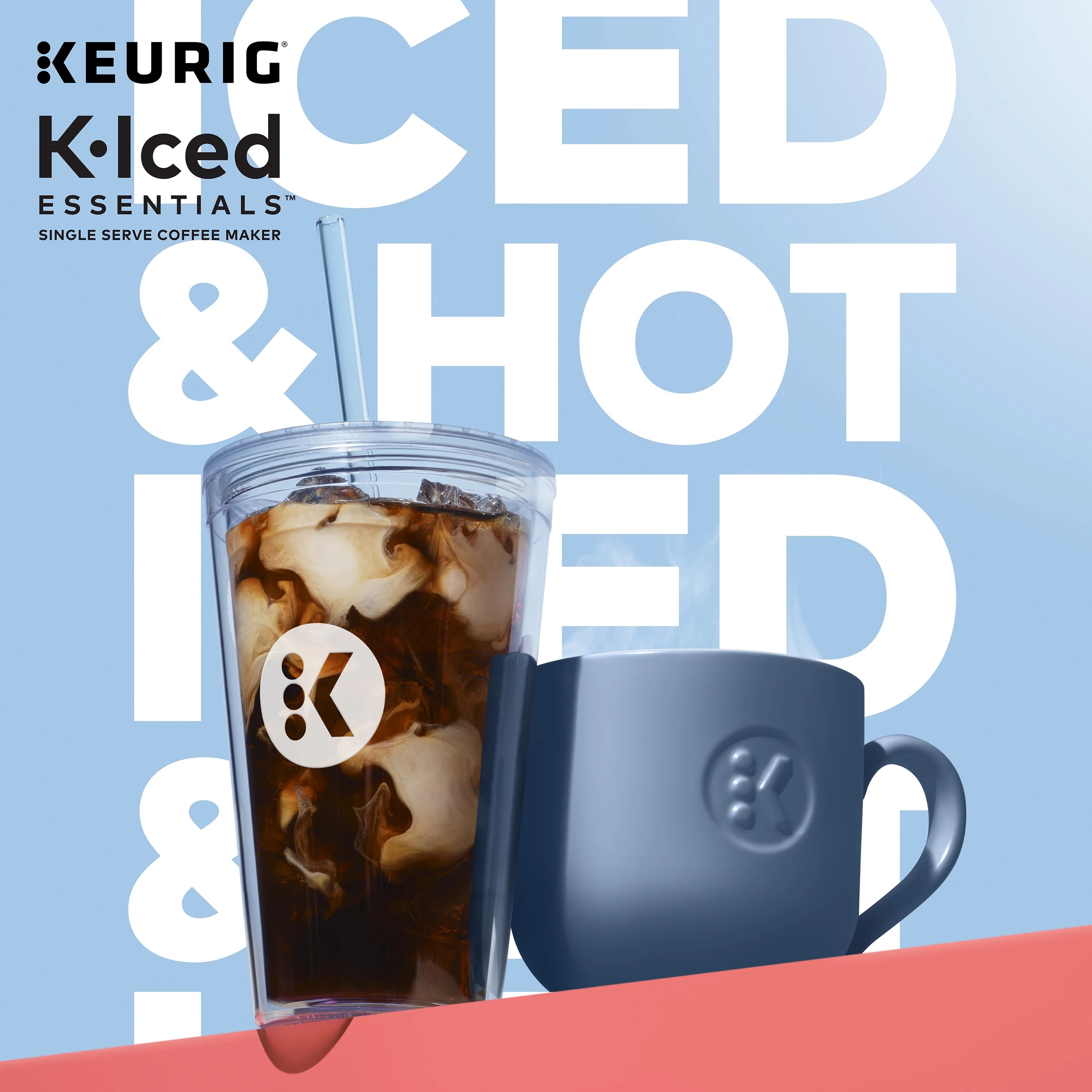 Keurig K-Iced Essentials Gray Iced and Hot Single-Serve K-Cup Pod Coffee Maker A122432