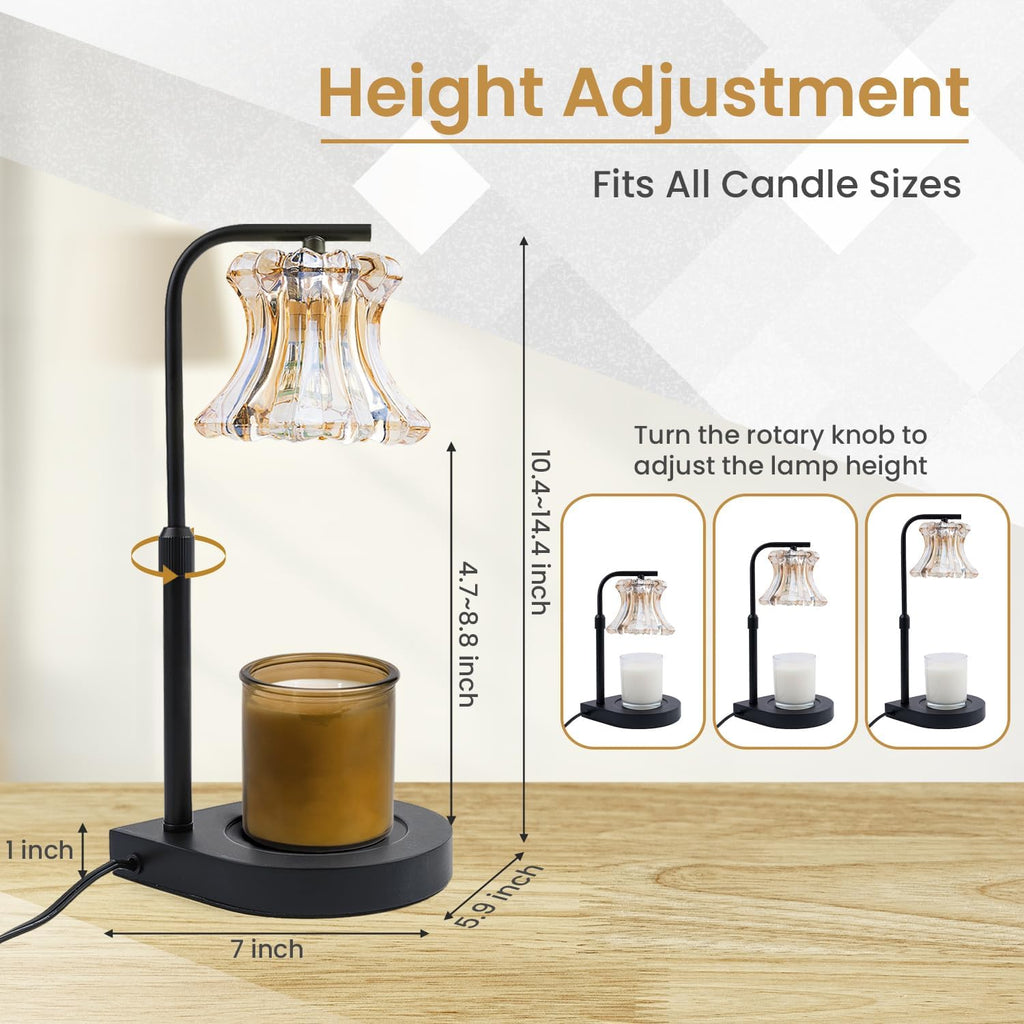 Candle Warmer Lamp with Dimmer and Timer, Vintage Electric, 2 Bulbs, Black H143