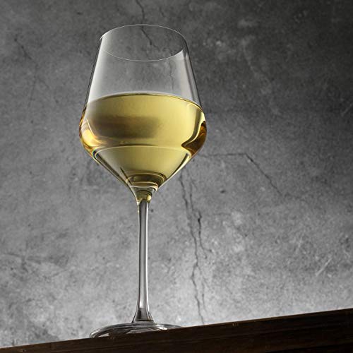 JoyJolt Layla White Wine Glasses, Set of 4, 13.5 oz, Clear I3892