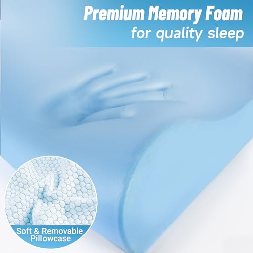 Ergonomic Memory Foam Neck Pillow for Sleeping and Neck Pain Relief, Blue M6774