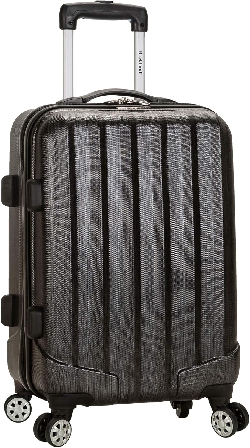 Rockland Melbourne Hardside Expandable Spinner Wheel Luggage, METALLIC, Carry-On 20"