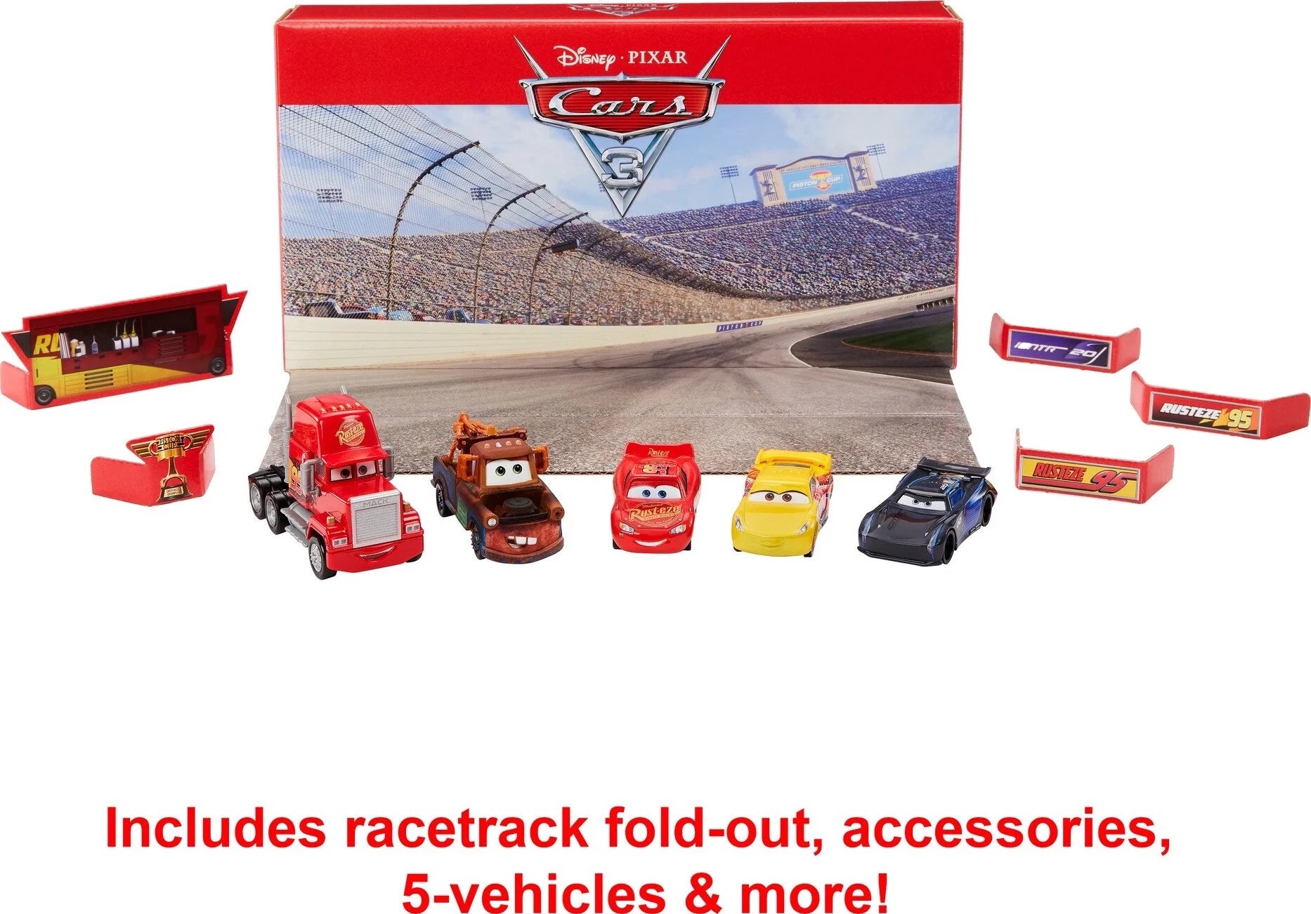Disney Pixar Cars 3 Vehicle 5-Pack Collection with Mack Truck W171