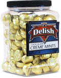 Gourmet Chocolate Creme Mints by Its Delish  3 LBS 48 Oz Jumbo Reusable Container  Premium Dark Chocolate Covered Mint Cream Individually Wrapped in Fancy Gold Foil  Certified Kosher Parve