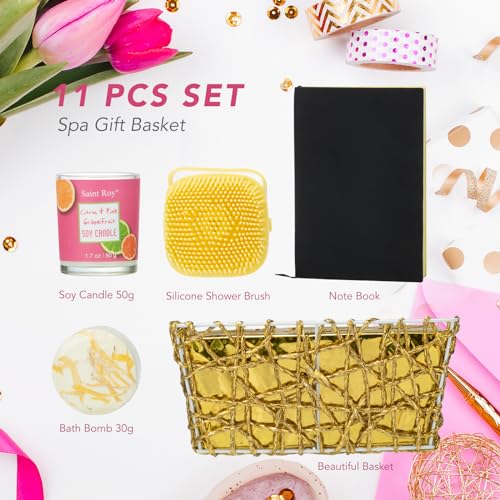 Luxury Bath & Body Set for Women Lavender & Honey Spa Basket 20Pcs Q841789