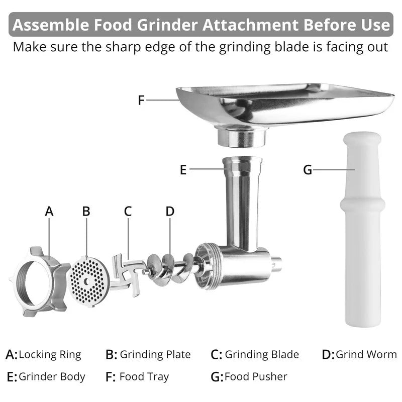 JLLOM Metal Food Grinder Attachment for Meat Grinder & Sausage Stuffer U6000