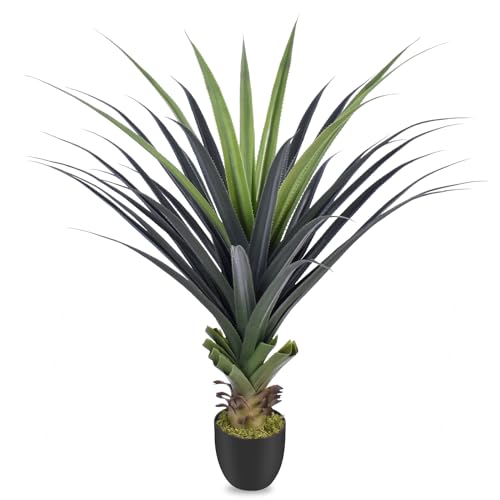 3ft Artificial Spiked Agave Plant, 36" Faux Agave Plants Indoor Outdoor UV Resistant Small Floor Plant Perfect for Front Porch, Patio, Indoor Home, Office Decor 1pcs