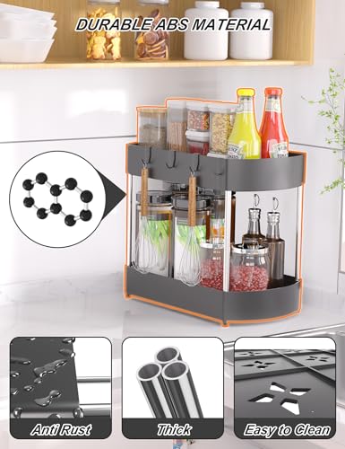 Under Sink Organizer and Storage 2 Pack for Kitchen Bathroom Cabinet, Black C8331