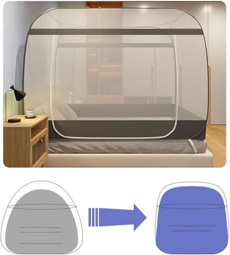 Folding Mosquito Net Tent for Beds, Pop Up Portable Netting, Blue W952223