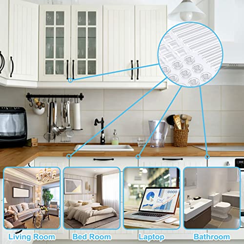 Cabinet Door Bumpers, 122 PCS Clear Self-Adhesive Rubber Pads, Multi-Shape F35531