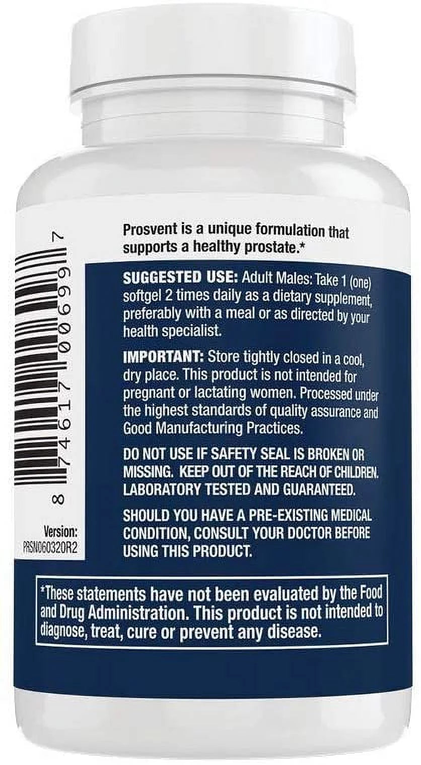 Prosvent Prostate Health Supplement for Men with Saw Palmetto, 1 Month Supply K20019